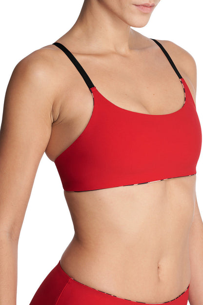 Natori Buy Riviera Reversible Bikini Top in Camel Zebra/Poinsettia Online