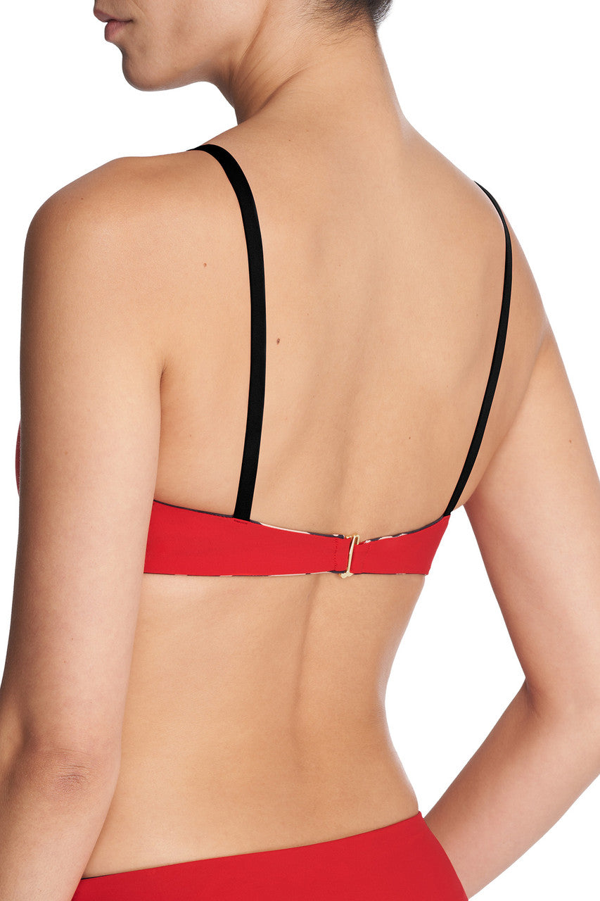 Natori Buy Riviera Reversible Bikini Top in Camel Zebra/Poinsettia Online