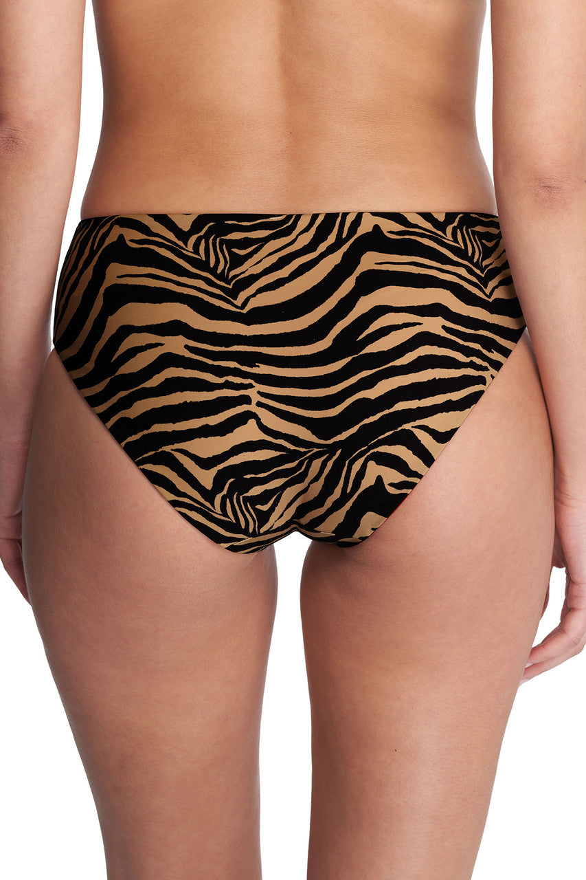 Natori Buy Riviera Reversible Bikini Bottom in Camel Zebra/Poinsettia Online