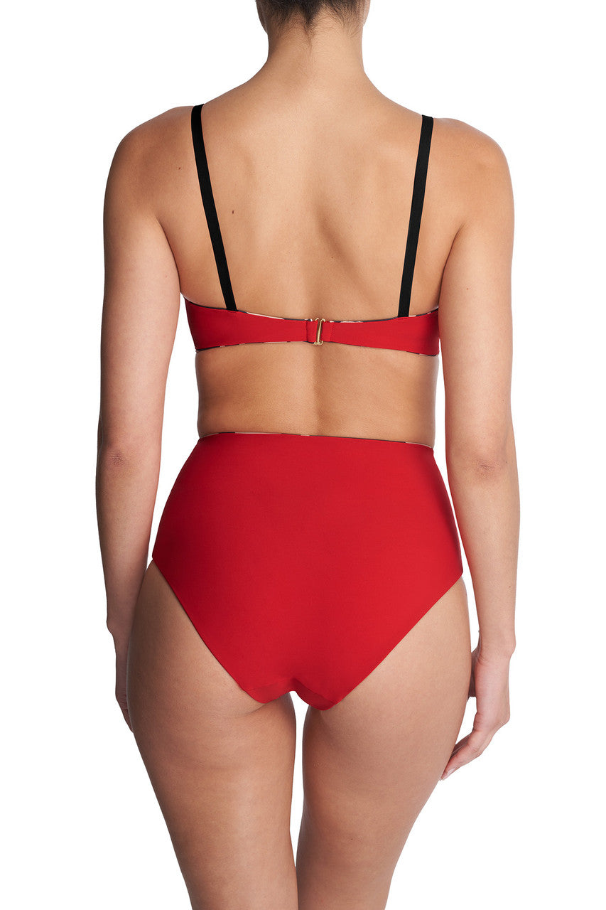 Natori Buy Riviera Reversible High Rise Bikini Bottom in Camel Zebra/Poinsettia Online
