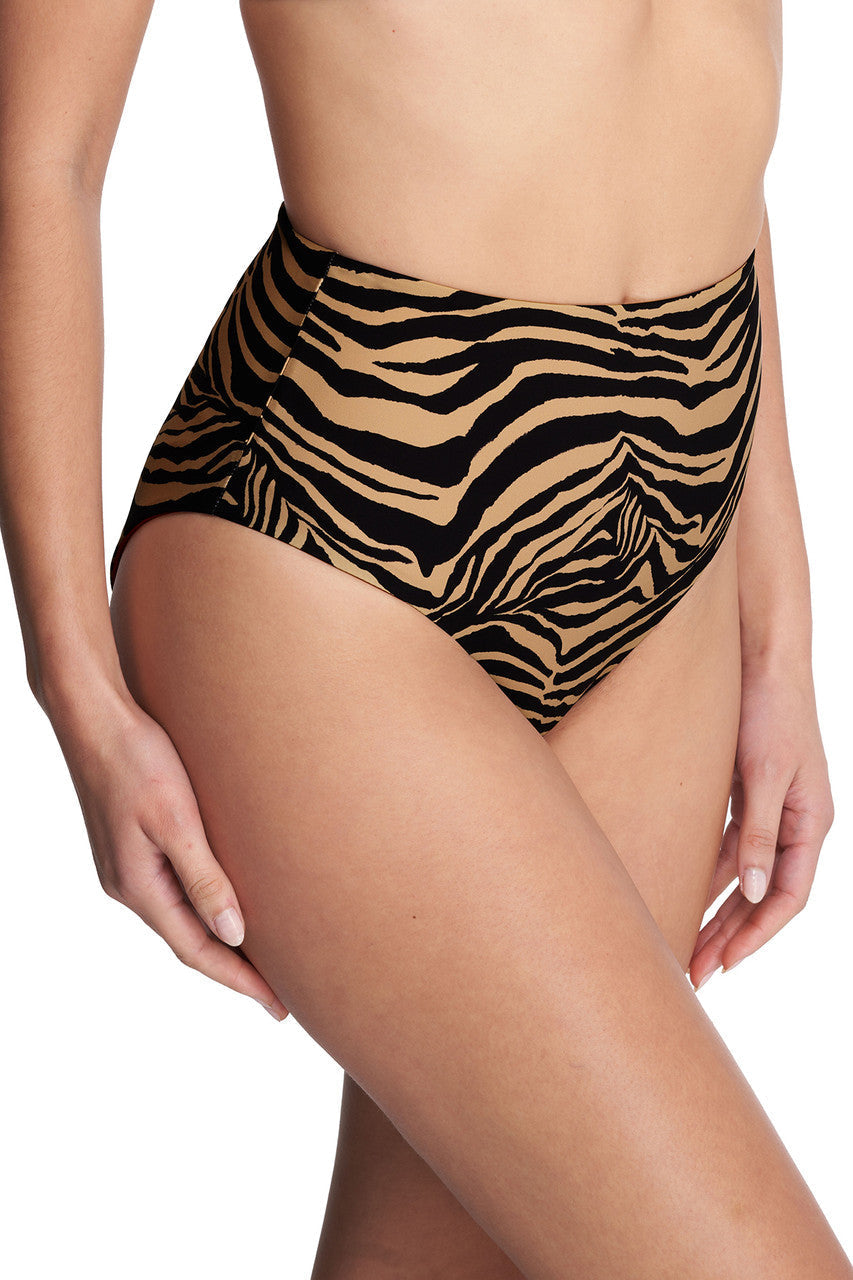 Natori Buy Riviera Reversible High Rise Bikini Bottom in Camel Zebra/Poinsettia Online
