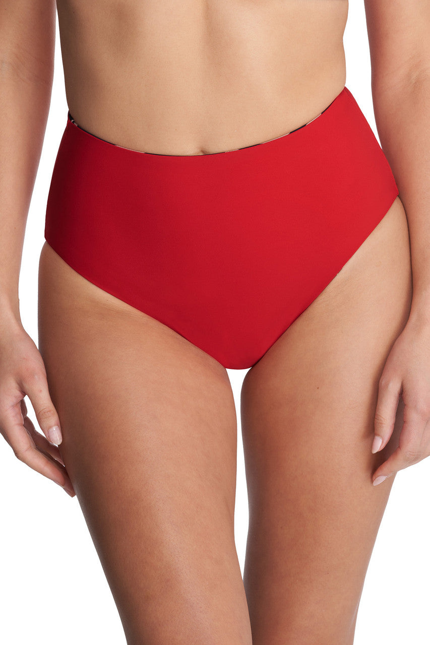 Natori Buy Riviera Reversible High Rise Bikini Bottom in Camel Zebra/Poinsettia Online