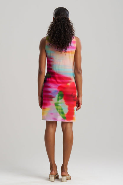 Natori Floral Mirage Printed Mesh Mini Dress
