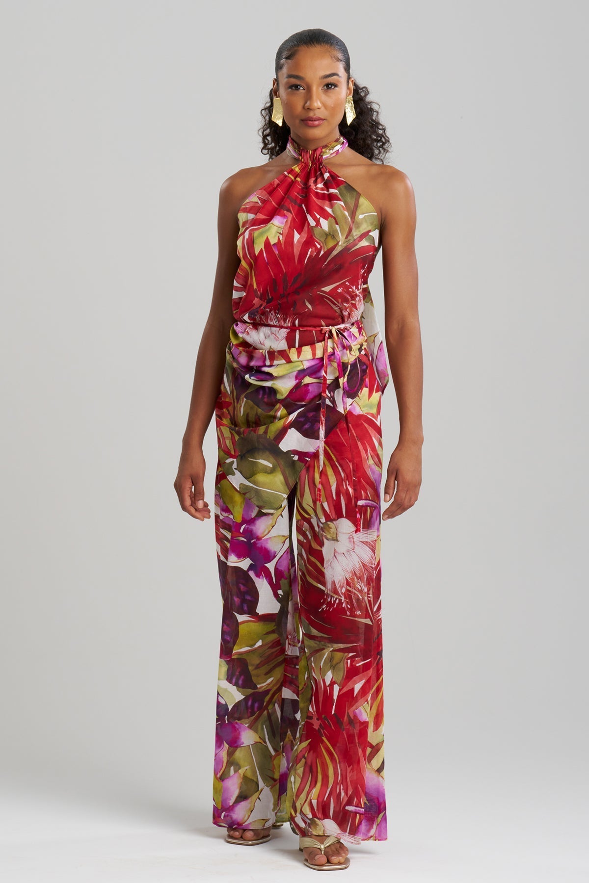 Natori Rainforest Cotton Scarf Top