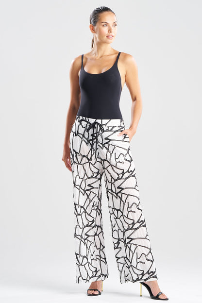 Natori Butterfly Embroidery Cotton Pants