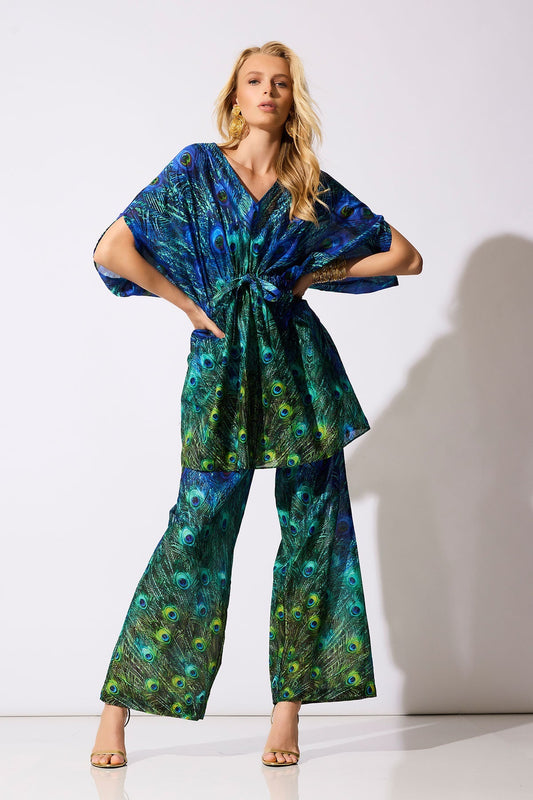 Natori Peacock Cotton Voile Pants