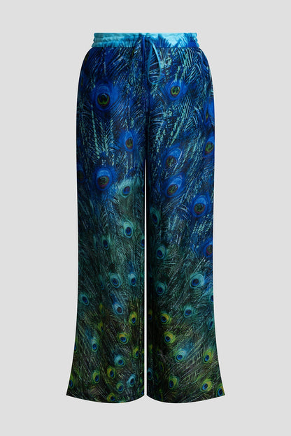 Natori Peacock Cotton Voile Pants
