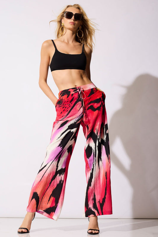 Natori Butterfly Linen Blend Pants