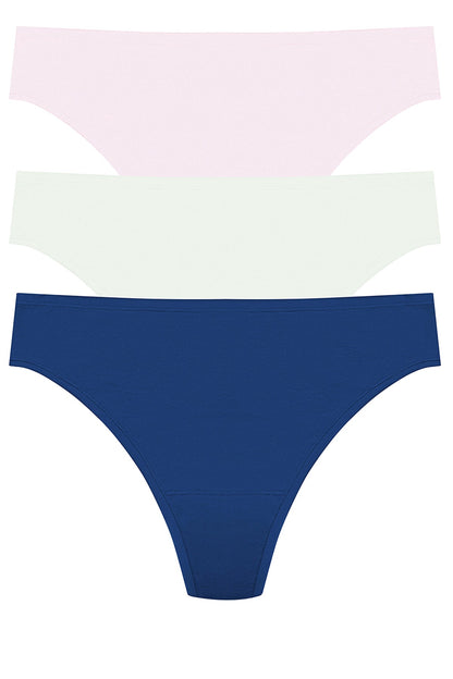 Natori Bliss Bare Cotton Thong 3-Pack