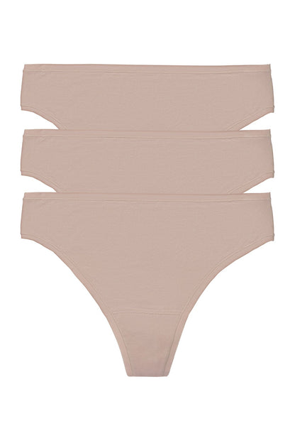 Natori Bliss Bare Cotton Thong 3-Pack