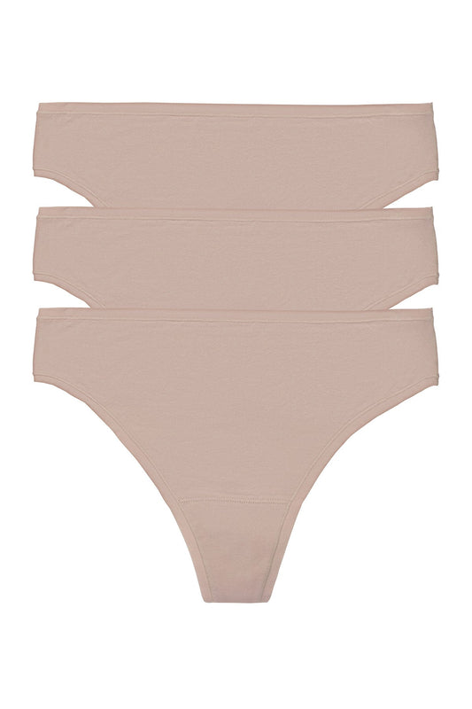 Natori Bliss Bare Cotton Thong 3-Pack