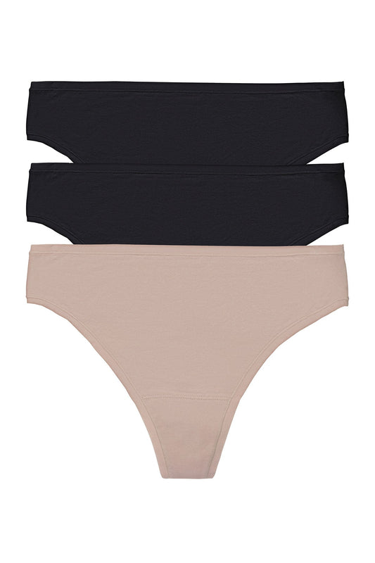 Natori Bliss Bare Cotton Thong 3-Pack