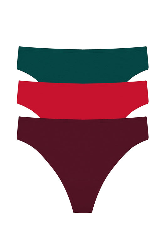 Natori Bliss Bare Cotton Thong 3-Pack