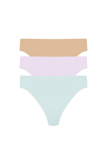 Natori Bliss Bare Cotton Thong 3-Pack