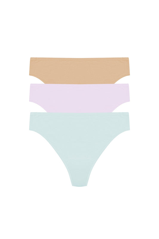 Natori Bliss Bare Cotton Thong 3-Pack