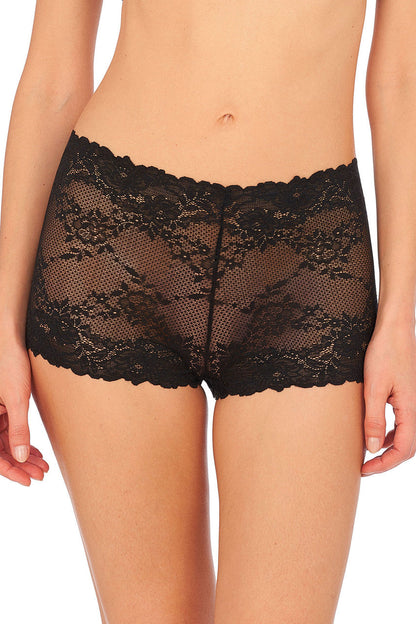 Natori Buy Heavenly Lace Boyshort in Black Online
