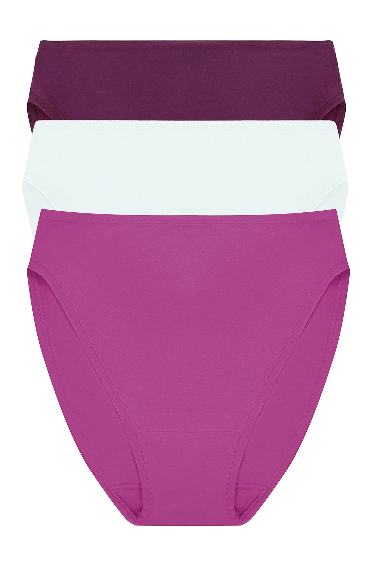 Natori Bliss Bare Cotton High Cut Brief 3-Pack