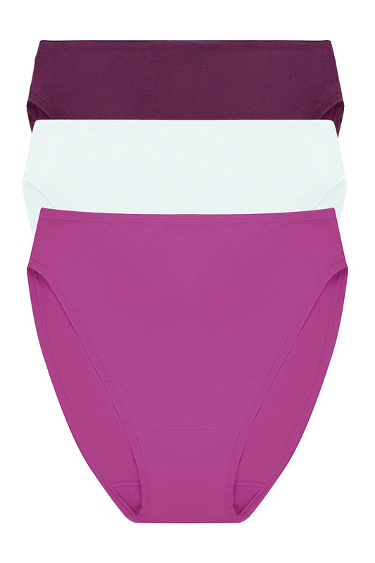 Natori Bliss Bare Cotton High Cut Brief 3-Pack