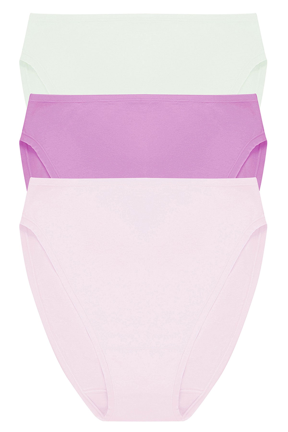 Natori Bliss Bare Cotton High Cut Brief 3-Pack