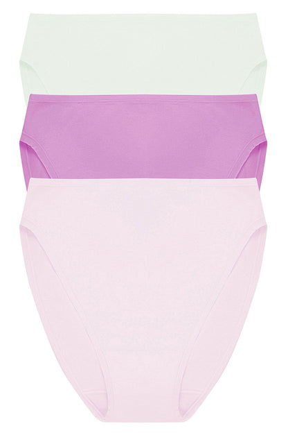 Natori Bliss Bare Cotton High Cut Brief 3-Pack
