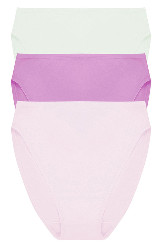 Natori Bliss Bare Cotton High Cut Brief 3-Pack
