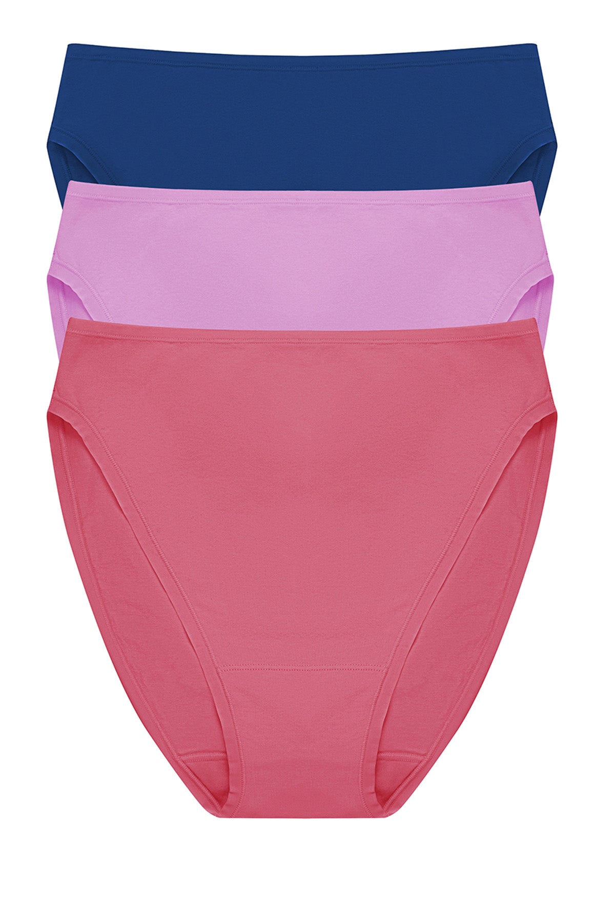 Natori Bliss Bare Cotton High Cut Brief 3-Pack