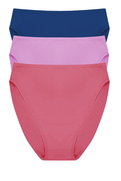 Natori Bliss Bare Cotton High Cut Brief 3-Pack