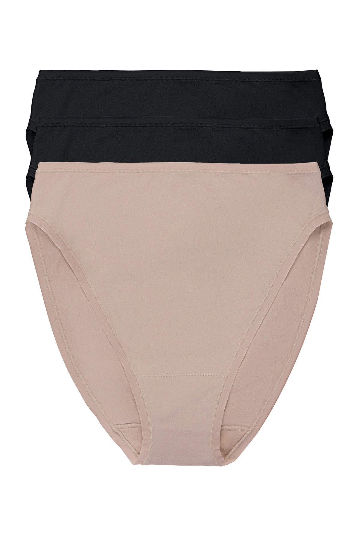 Natori Bliss Bare Cotton High Cut Brief 3-Pack