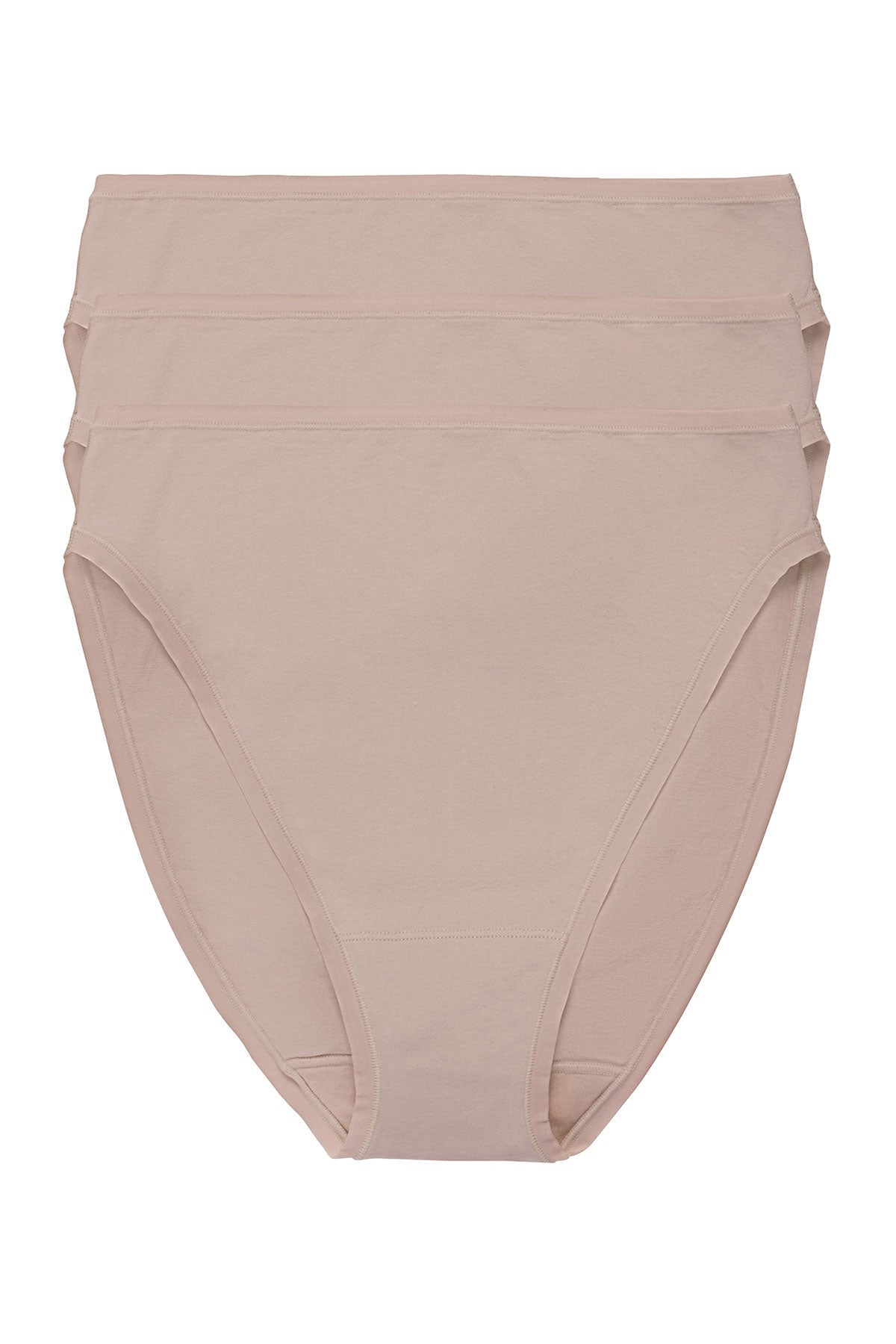 Natori Bliss Bare Cotton High Cut Brief 3-Pack