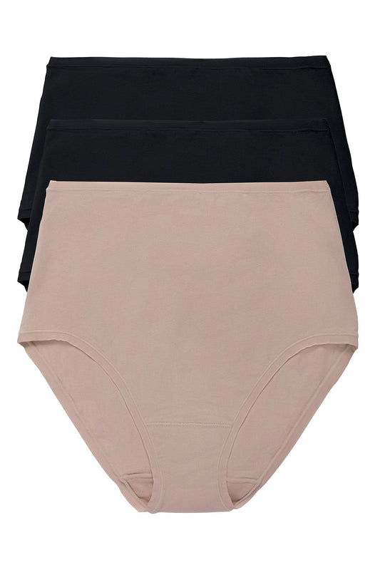 Natori Bliss Bare Cotton High Waist Brief 3-Pack