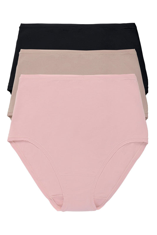 Natori Bliss Bare Cotton High Waist Brief 3-Pack