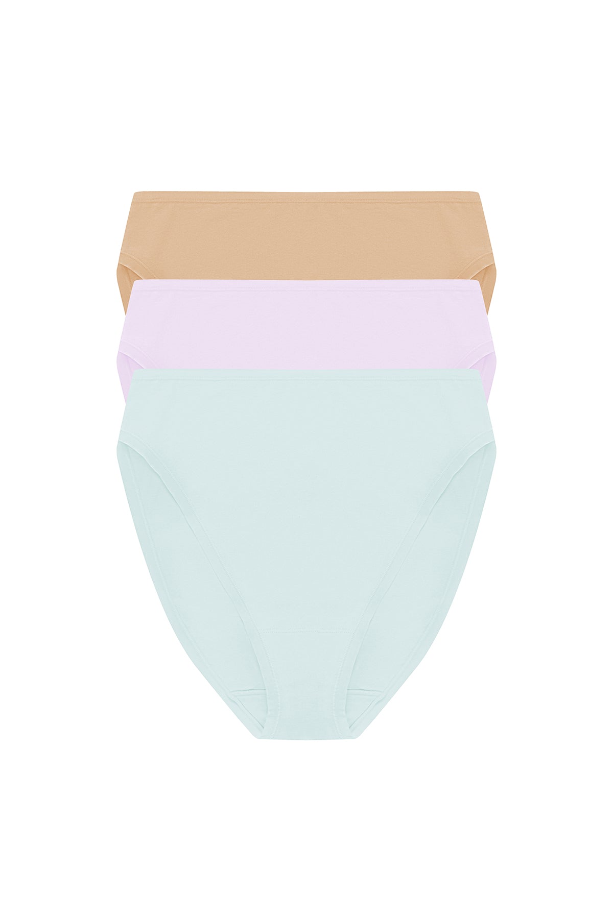 Natori Bliss Bare Cotton High Cut Brief 3-Pack