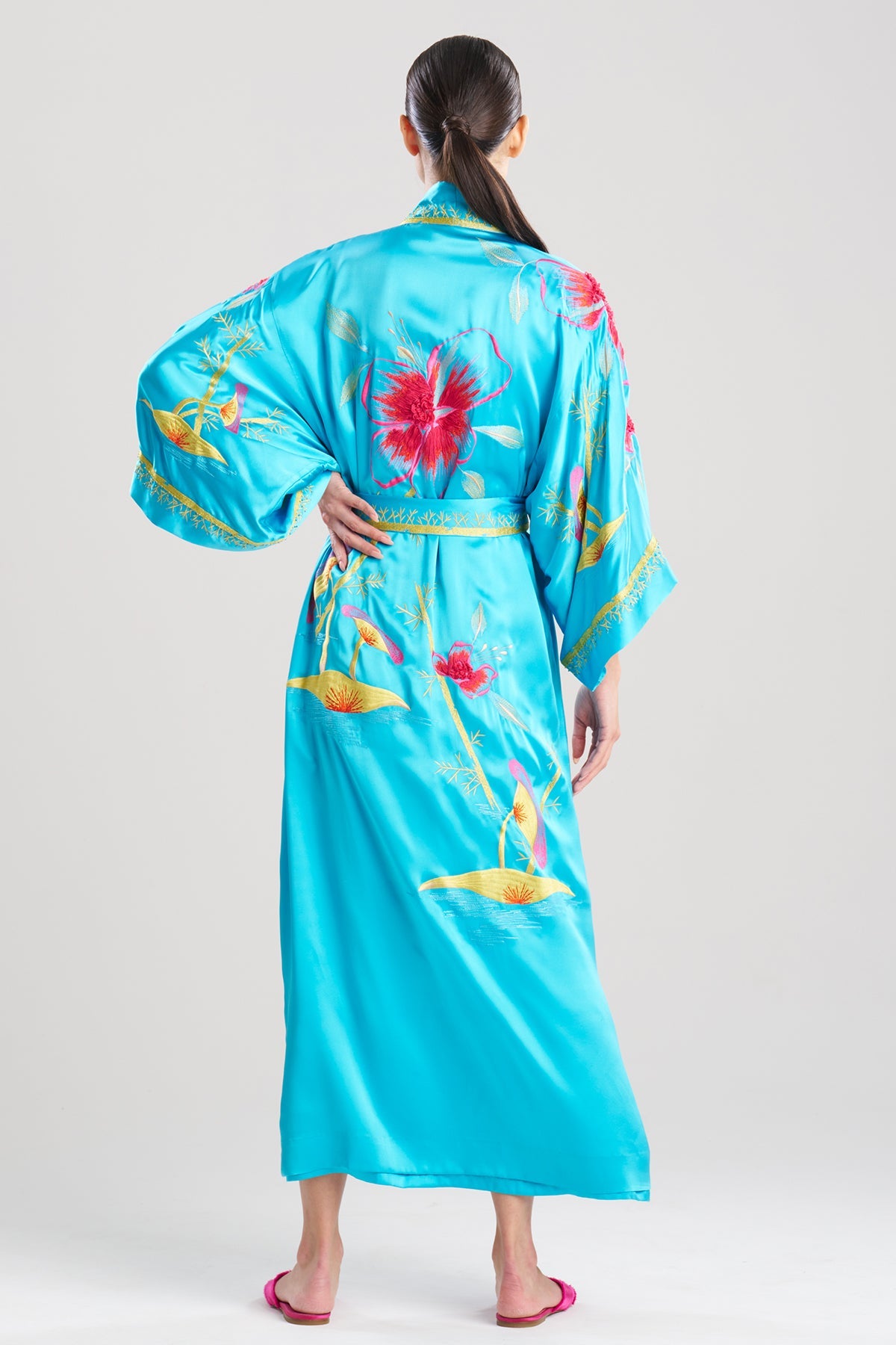 Natori Couture Bali Embroidered Silk Robe