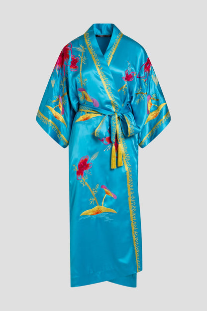 Natori Couture Bali Embroidered Silk Robe