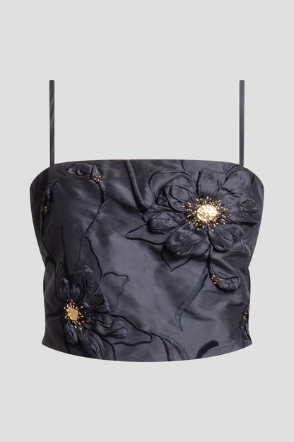 Natori Couture Silk Dupioni Embellished Bustier