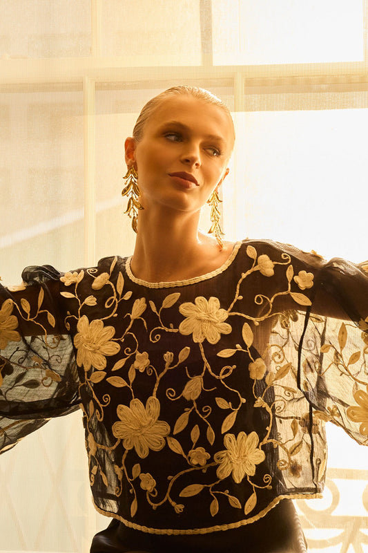 Natori Couture Piña Embellished Top