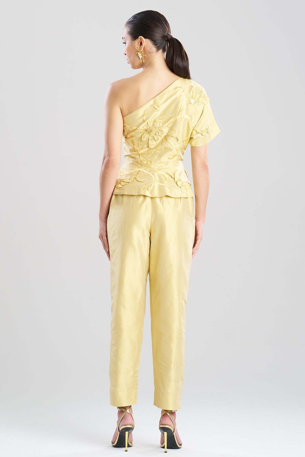 Natori Couture Silk Dupioni Embellished Top