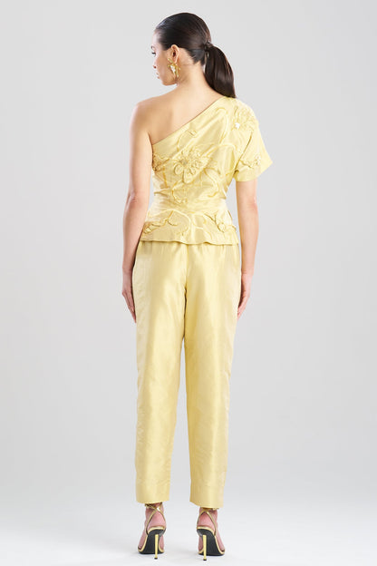 Natori Couture Silk Dupioni Embellished Top