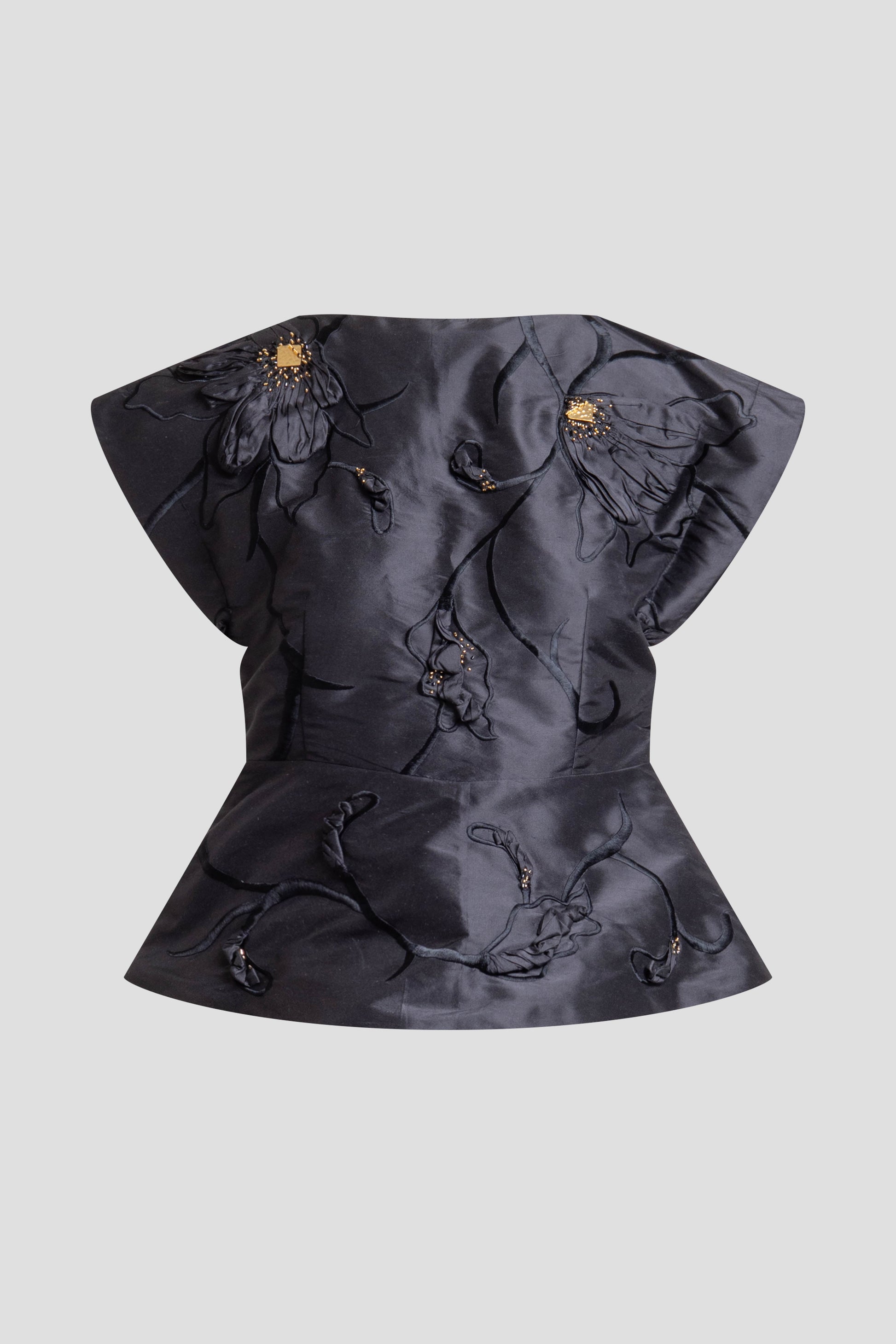 Natori Couture Silk Dupioni Embellished Top