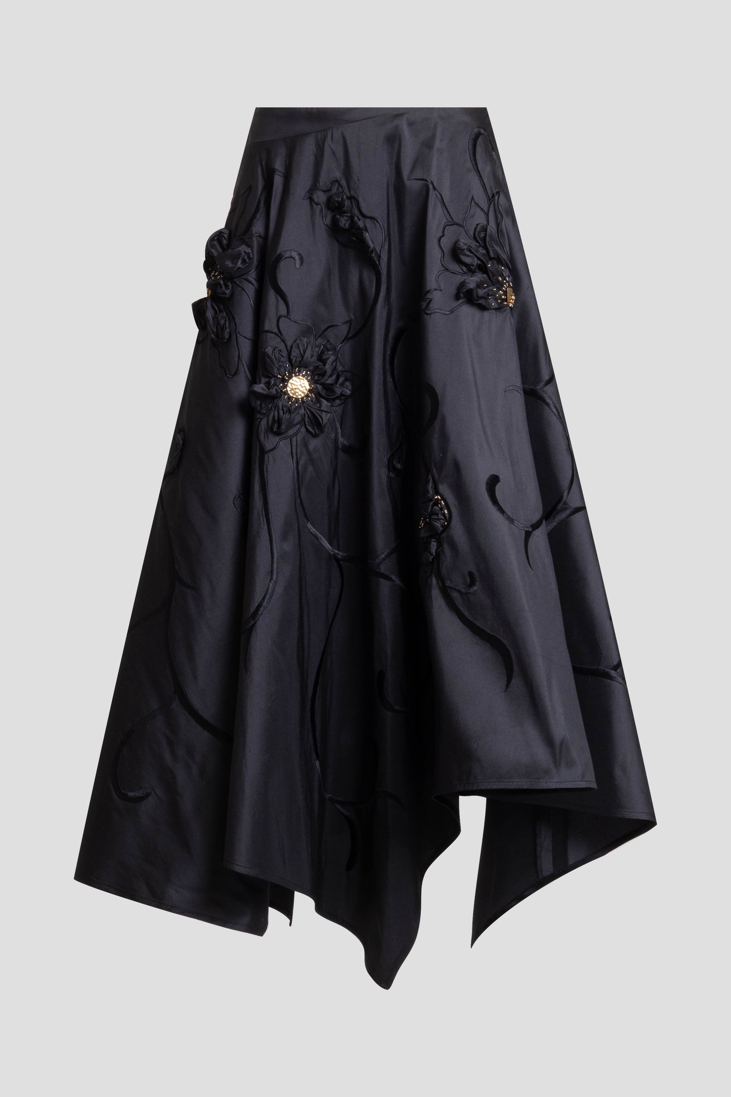 Natori Couture Silk Dupioni Embellished Skirt