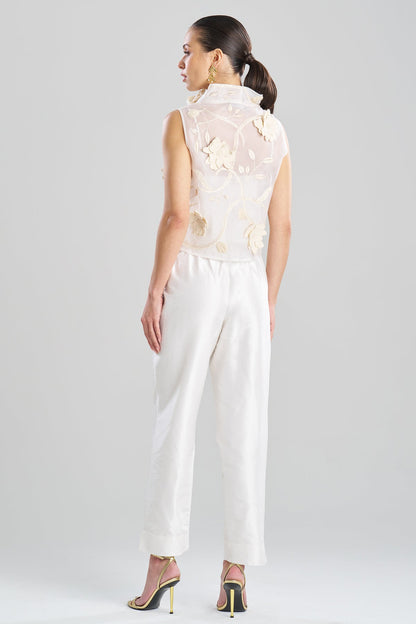 Natori Couture Silk Dupioni Tapered Pants