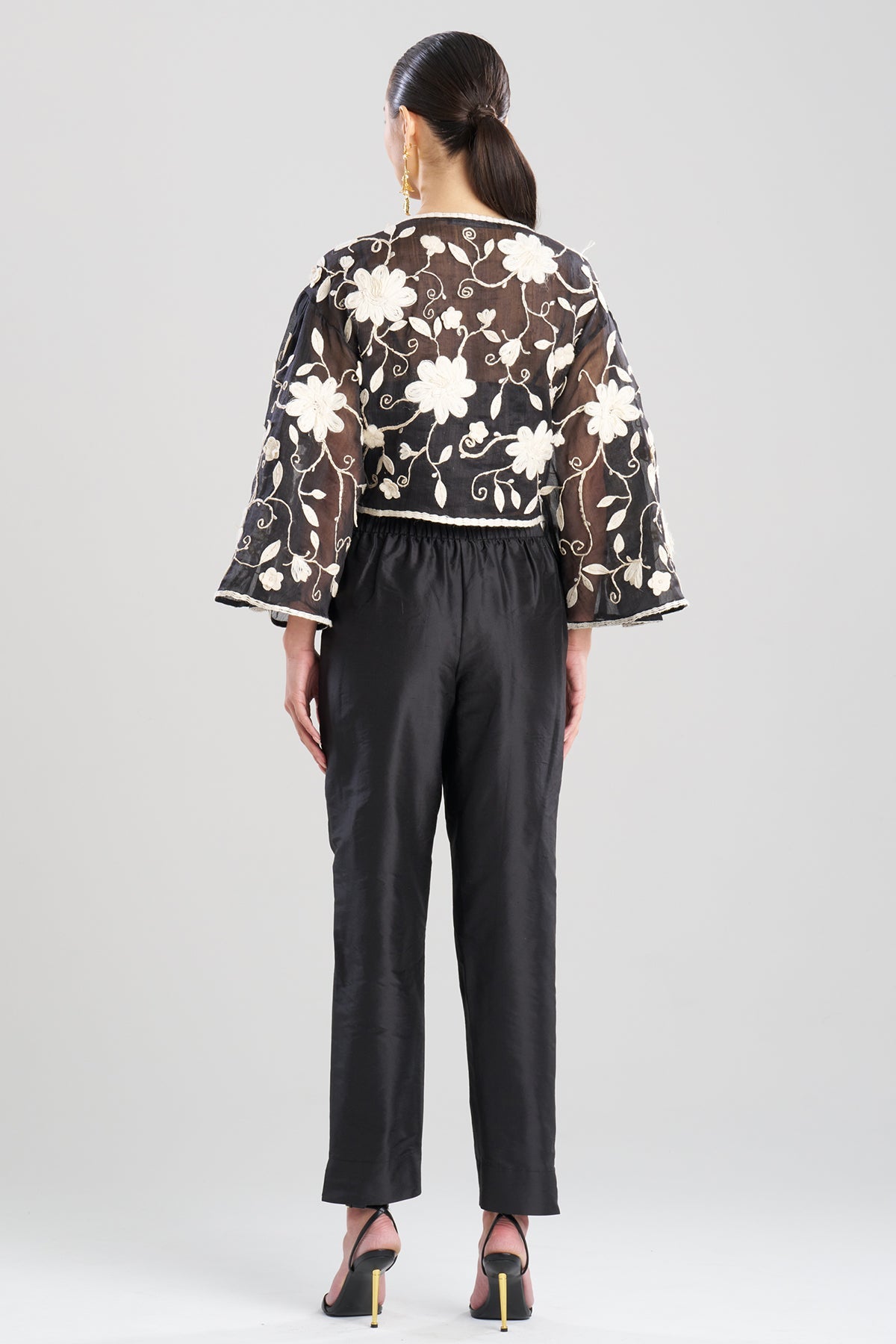 Natori Couture Silk Dupioni Tapered Pants