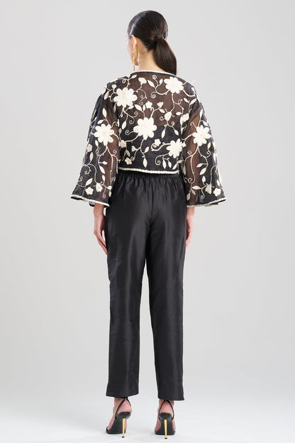 Natori Couture Silk Dupioni Tapered Pants
