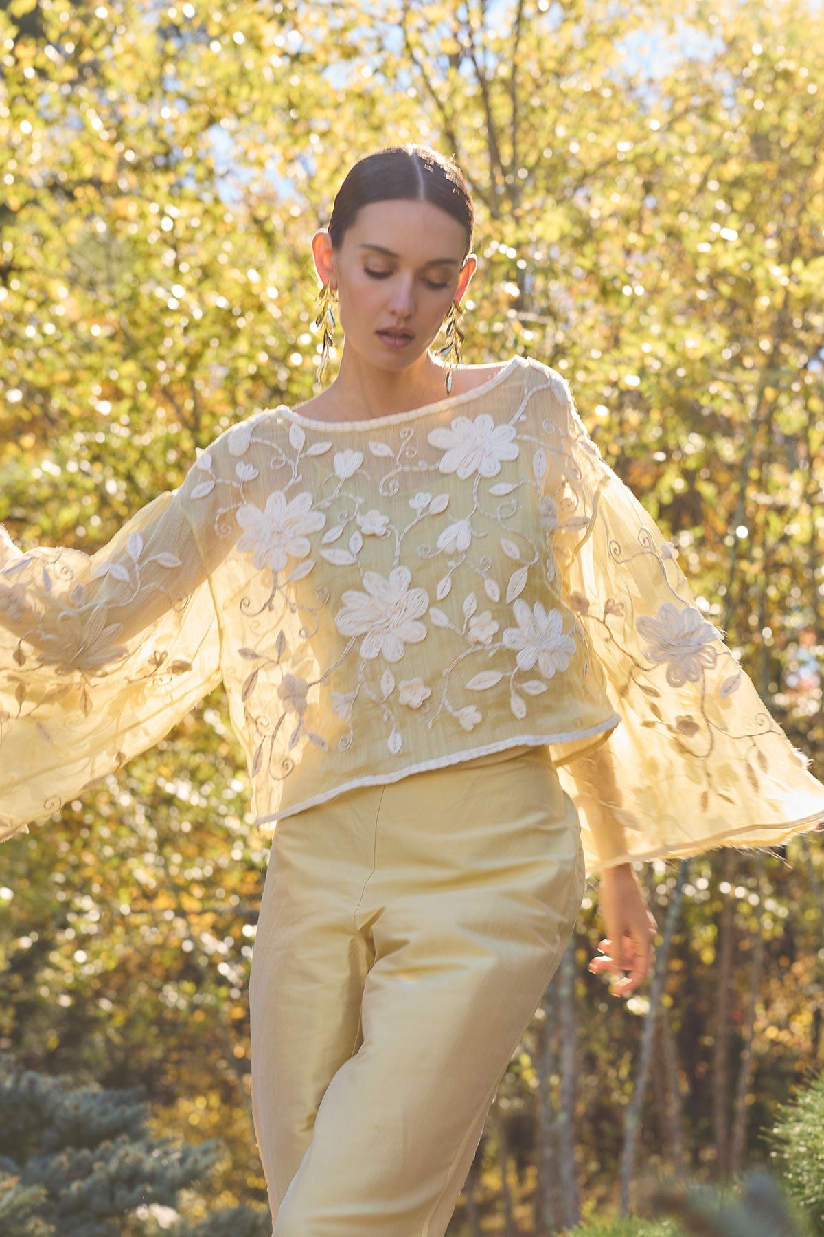 Natori Couture Silk Dupioni Tapered Pants