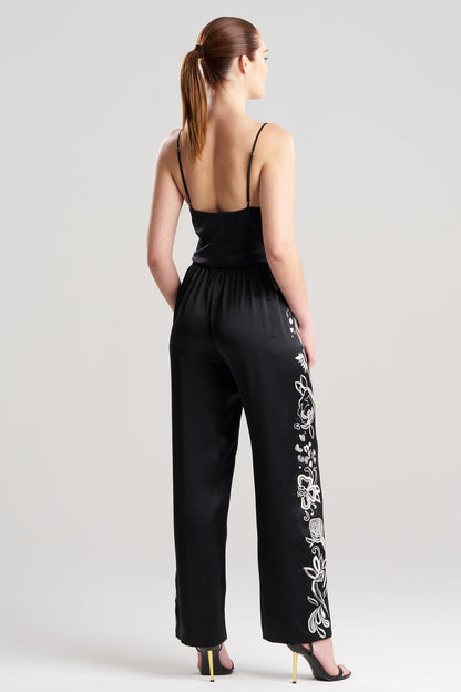 Natori Couture Nouveau Embroidered Silk Pants