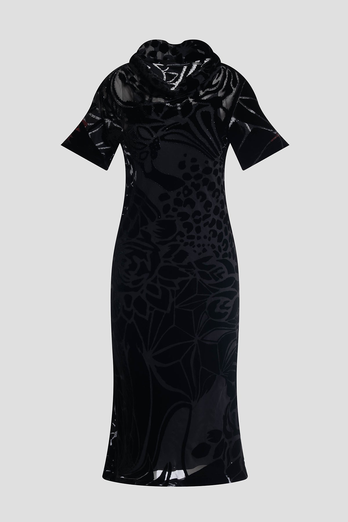 Natori Couture Burnout Velvet Beaded Dress