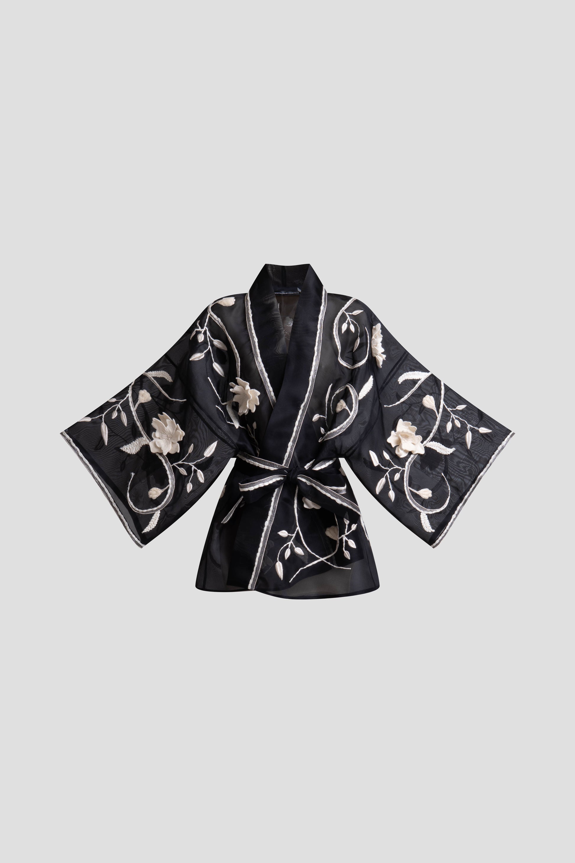 Natori Couture Silk Organza Embellished Jacket