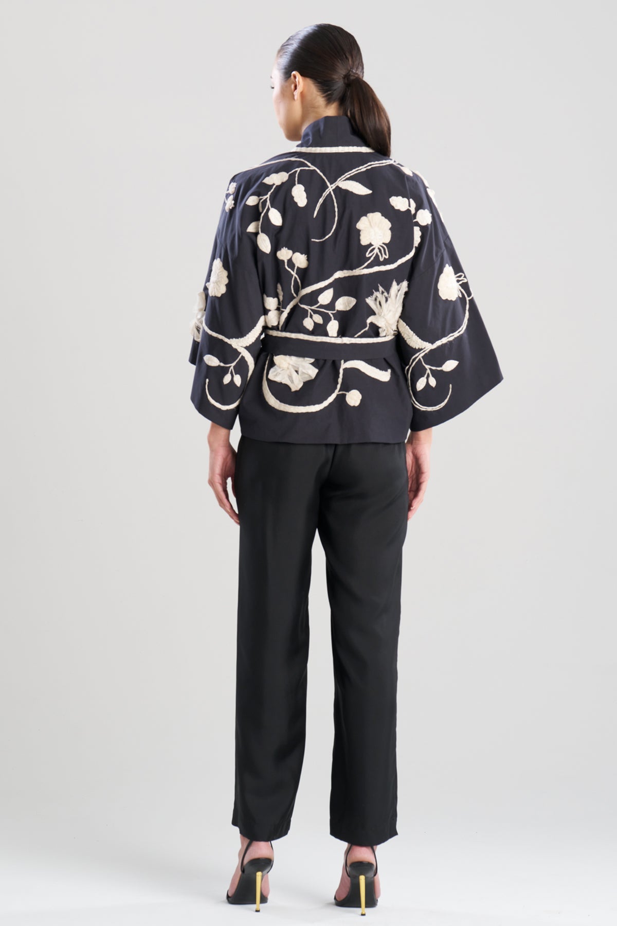 Natori Couture Tech Cotton Taffeta Embellished Jacket