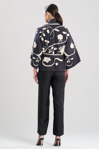 Natori Couture Tech Cotton Taffeta Embellished Jacket