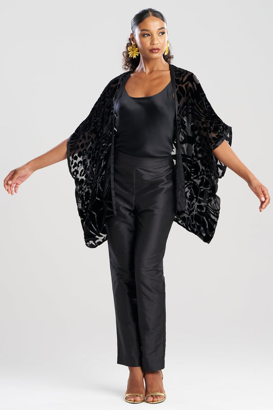 Natori Couture Burnout Velvet Cocoon Cardigan